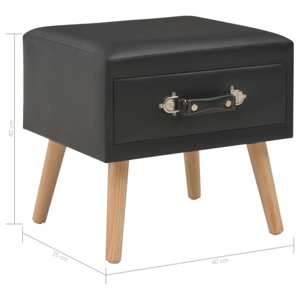 vidaXL sengebord 40 x 35 x 40 cm kunstlæder sort