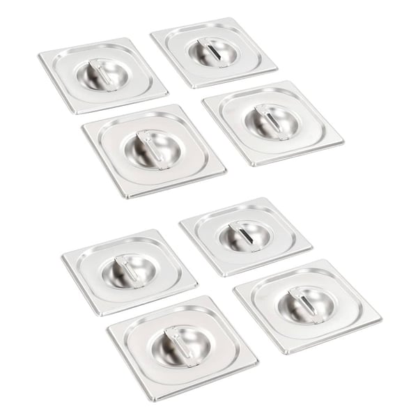 vidaXL Pannelokk 8 stk GN 1/6 rustfritt stål