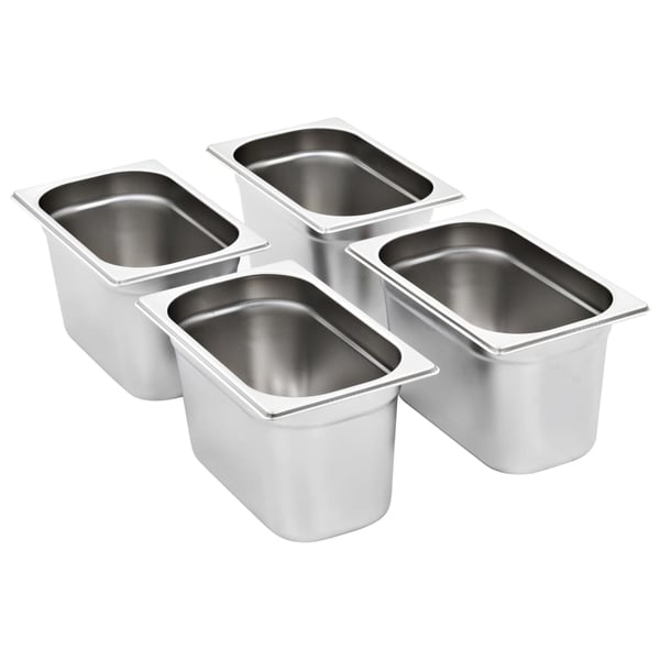 vidaXL gastronorm beholder 4 stk. GN 1/4 150 mm rustfrit stål