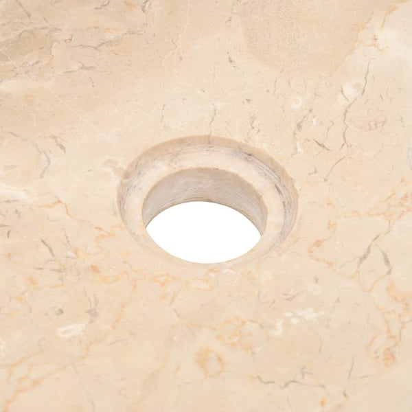 vidaXL Vask 45x30x12 cm marmor høyglans krem