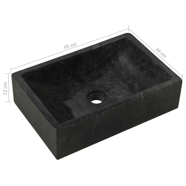 vidaXL håndvask 45x30x12 cm marmor sort højglans