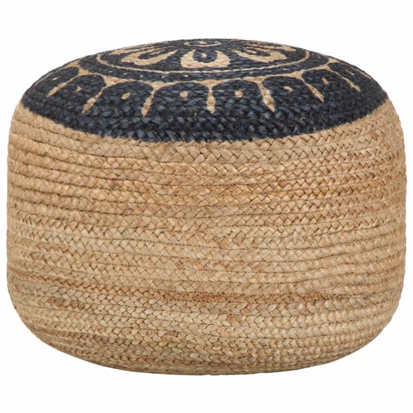 vidaXL håndlavet puf 45 x 30 cm jute blå