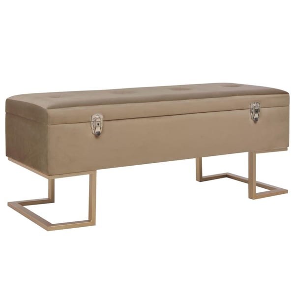 vidaXL bænk med opbevaringsrum 105 cm fløjl beige