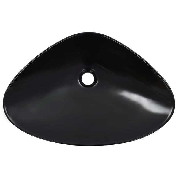 vidaXL Vask 58,5x39x14 cm keramikk svart