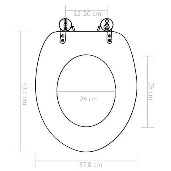 vidaXL toiletsæde med låg MDF muslingeskalsdesign