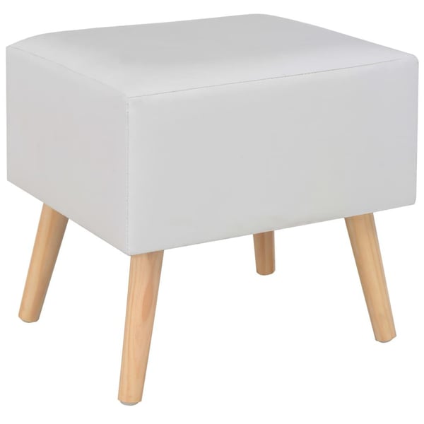 vidaXL sengeskabe 2 stk. 40 x 35 x 40 cm kunstlæder hvid