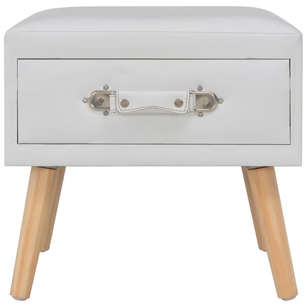 vidaXL sengeskabe 2 stk. 40 x 35 x 40 cm kunstlæder hvid