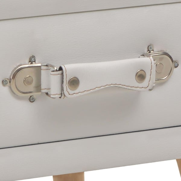 vidaXL sengeskabe 2 stk. 40 x 35 x 40 cm kunstlæder hvid