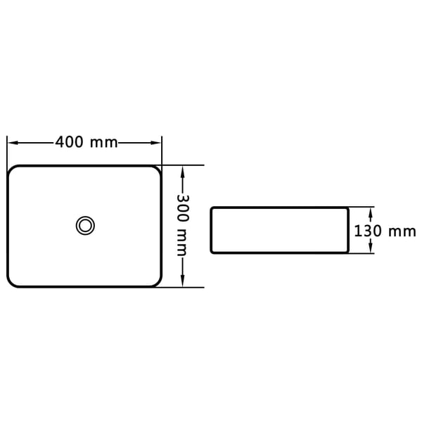 vidaXL Vask 40x30x13 cm keramikk hvit