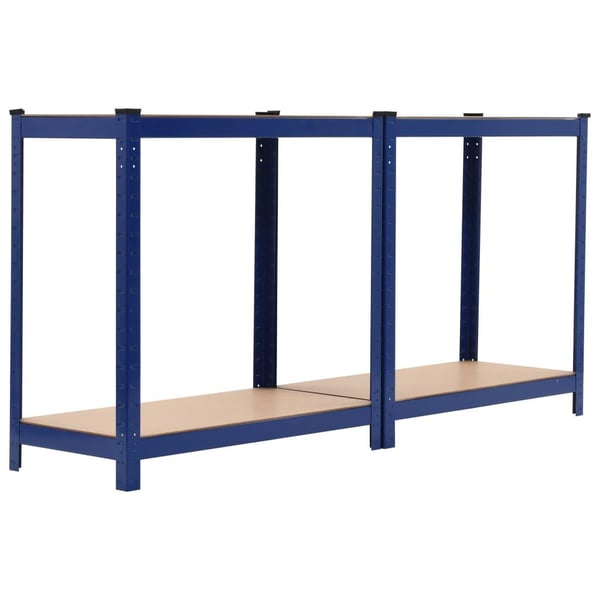 vidaXL Varastohyllyt 2 kpl sininen 80x40x160 cm teräs ja MDF