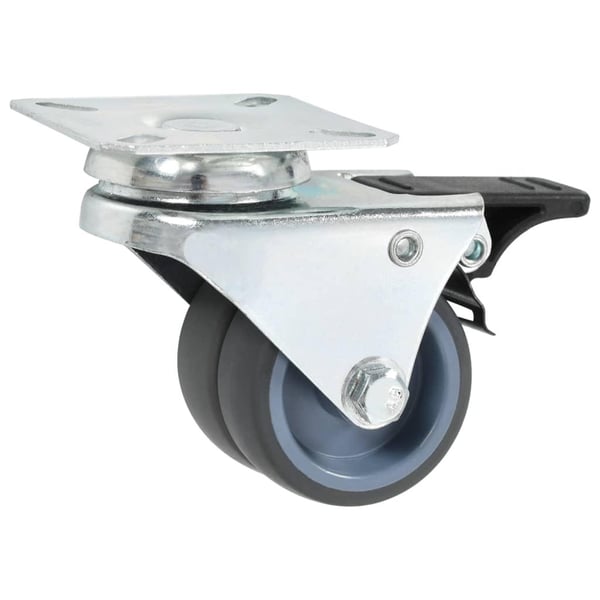 vidaXL Doble svinghjul med doble bremser 4 stk 50 mm