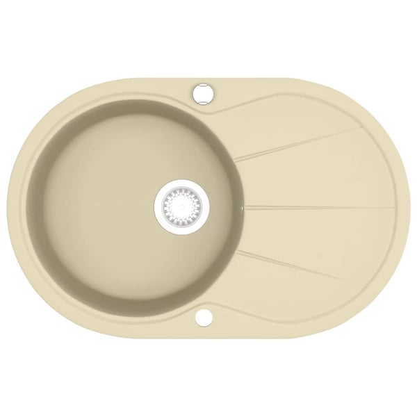 vidaXL Diskho granit enkel oval beige