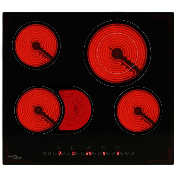 vidaXL keramisk kogeplade med 4 varmezoner touch-panel 6600 W