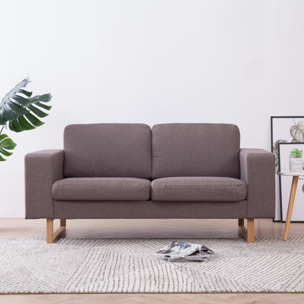vidaXL 2-personers sofa i stof gråbrun