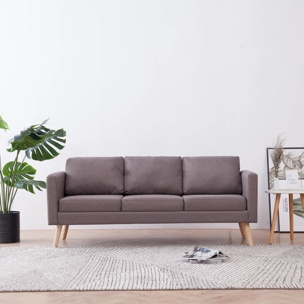 vidaXL 3-personers sofa i stof gråbrun
