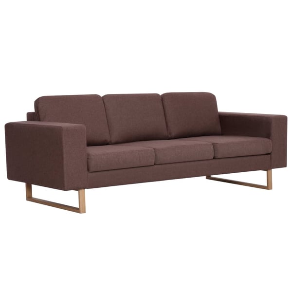 vidaXL 3-personers sofa i stof brun