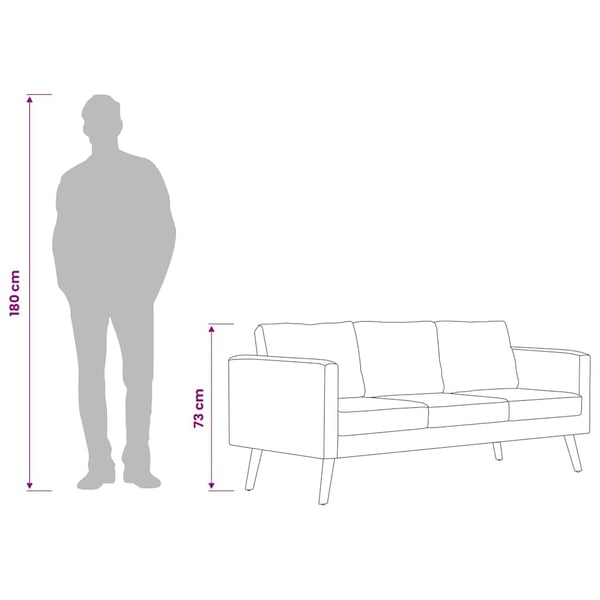 vidaXL 3-personers sofa i stof sort