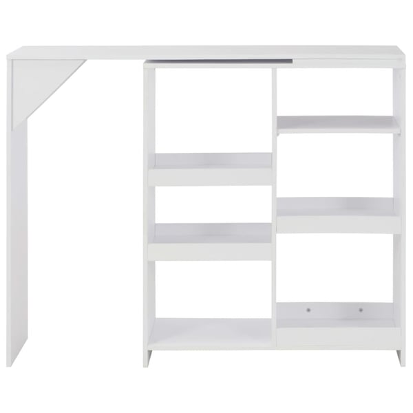 vidaXL Barbord med flyttbar hylle hvit 138x39x110 cm