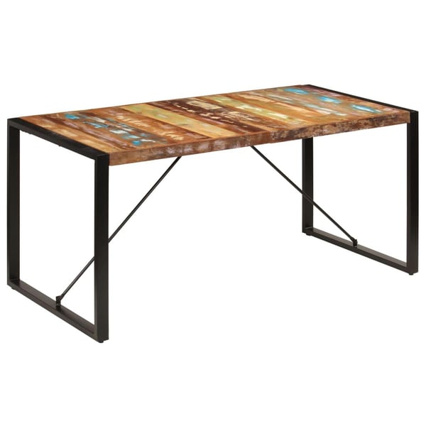 vidaXL spisebord 160x80x75 cm massivt genbrugstræ