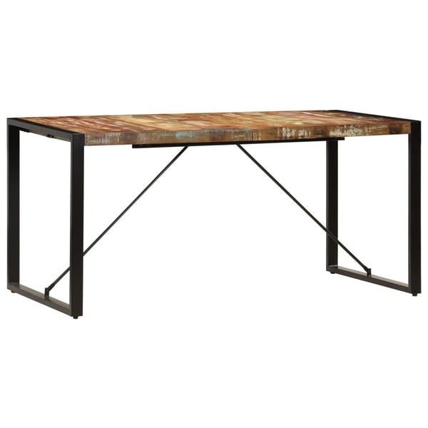 vidaXL spisebord 160x80x75 cm massivt genbrugstræ