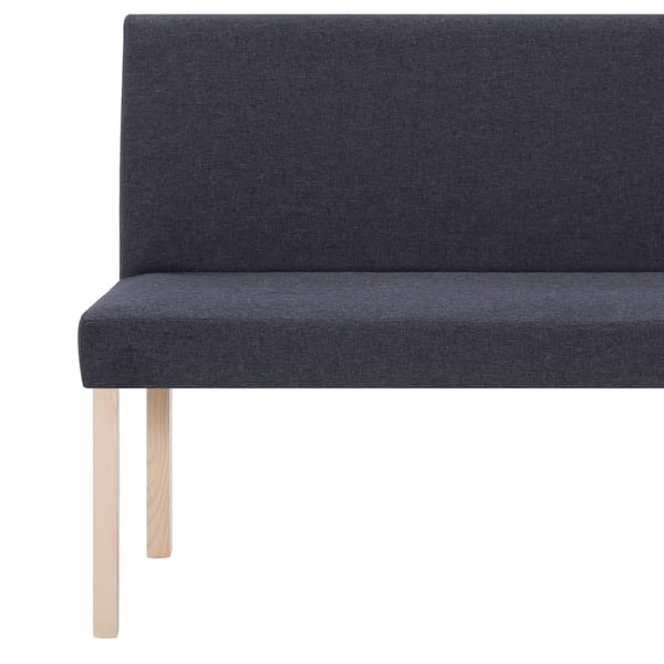 vidaXL Bänk 139,5 cm mörkgrå polyester