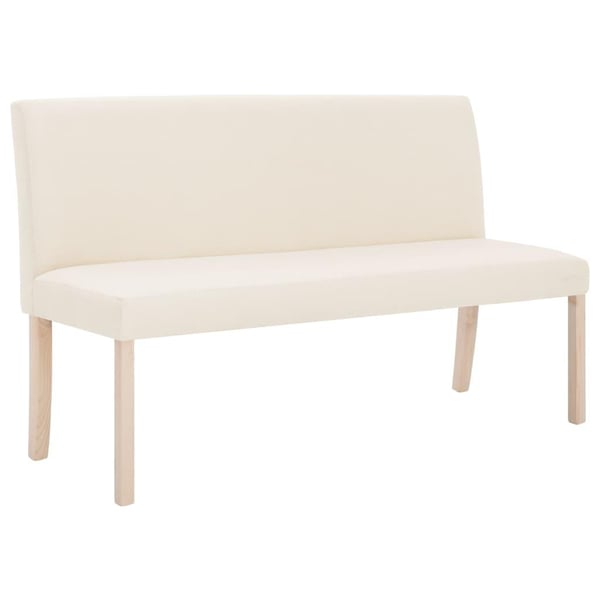 vidaXL Bänk 139,5 cm polyester gräddvit