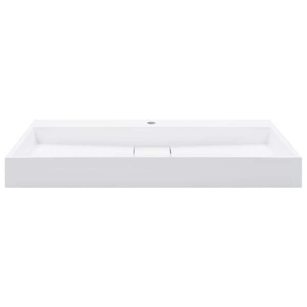 vidaXL Vask 100x46x11 cm mineralstøpt/marmorstøpt hvit