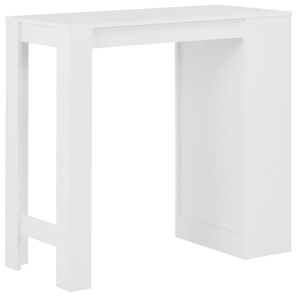vidaXL Barbord med hylle hvit 110x50x103 cm