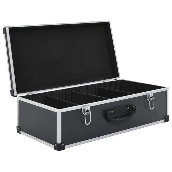 vidaXL CD-kasse til 80 CD'er aluminium ABS sort