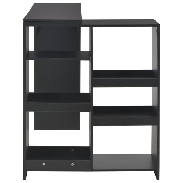 vidaXL Barbord med flyttbar hylle svart 138x39x110 cm