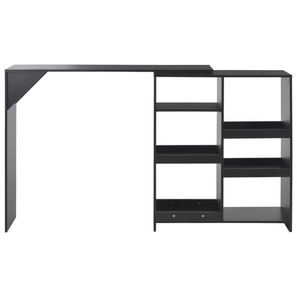 vidaXL Barbord med flyttbar hylle svart 138x39x110 cm