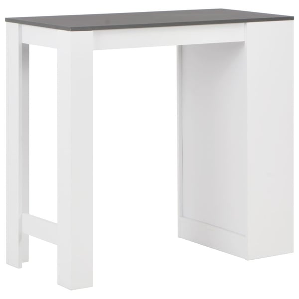 vidaXL Barbord med hylle hvit 110x50x103 cm