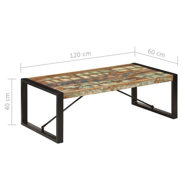 vidaXL Salongbord 120x60x40 cm gjenvunnet heltre