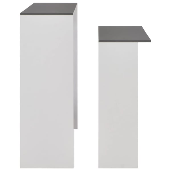 vidaXL Barbord med 2 bordplater hvit og grå 130x40x120 cm