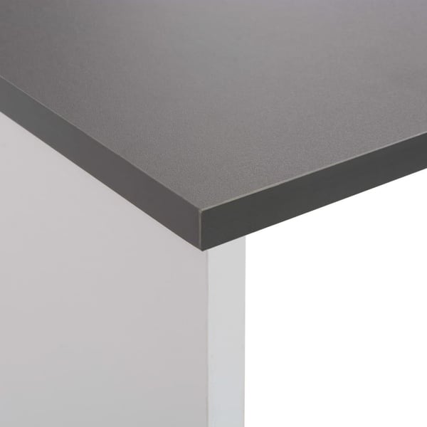 vidaXL Barbord med 2 bordplater hvit og grå 130x40x120 cm