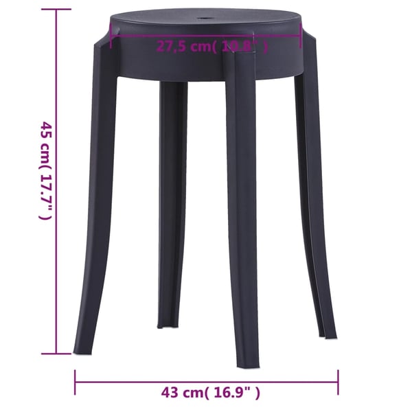 vidaXL Stablekrakker 4 stk svart plast