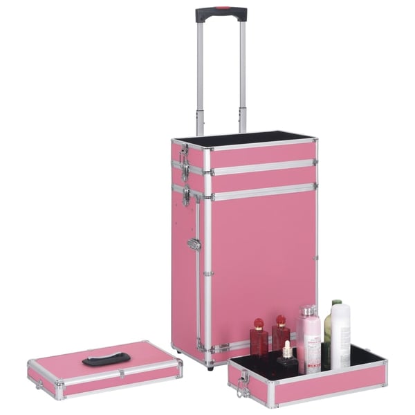 vidaXL Meikkivaunu alumiini pinkki