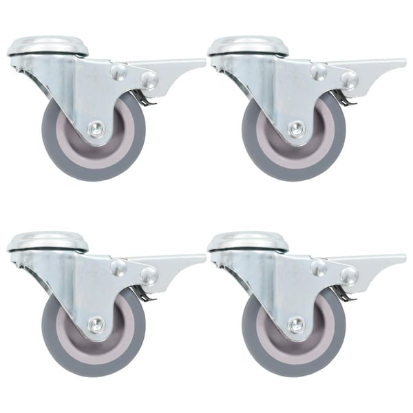vidaXL drejehjul med bolthul og dobbelte bremser 4 stk. 50 mm