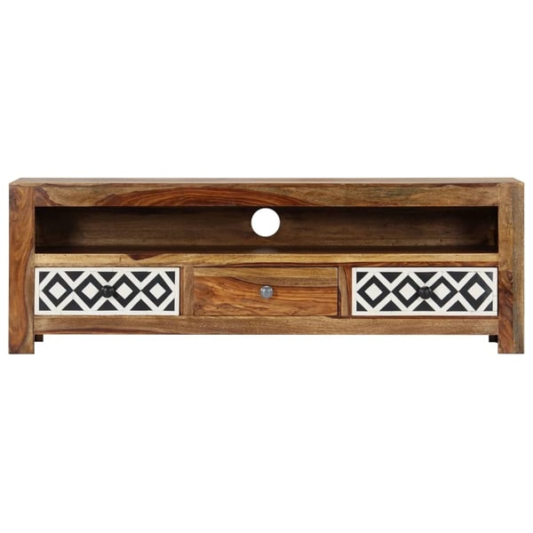 vidaXL tv-skab massivt sheeshamtræ 120 x 30 x 40 cm
