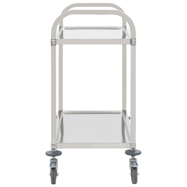 vidaXL Kjøkkentralle 2 etasjer 95x45x83,5 cm rustfritt stål