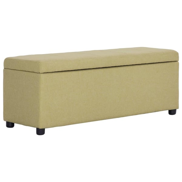 vidaXL bænk med opbevaringsrum 116 cm polyester grøn