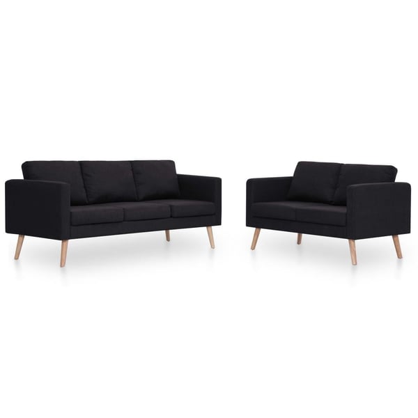 vidaXL sofasæt i 2 dele stof sort