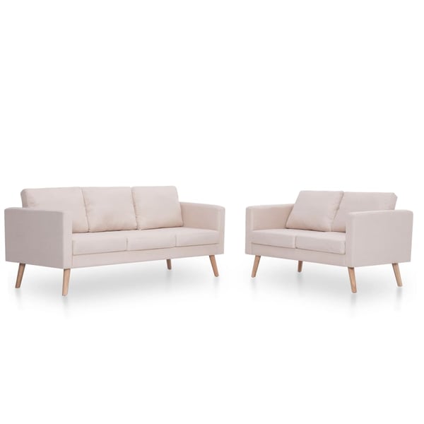 vidaXL sofasæt i 2 dele stof cremefarvet