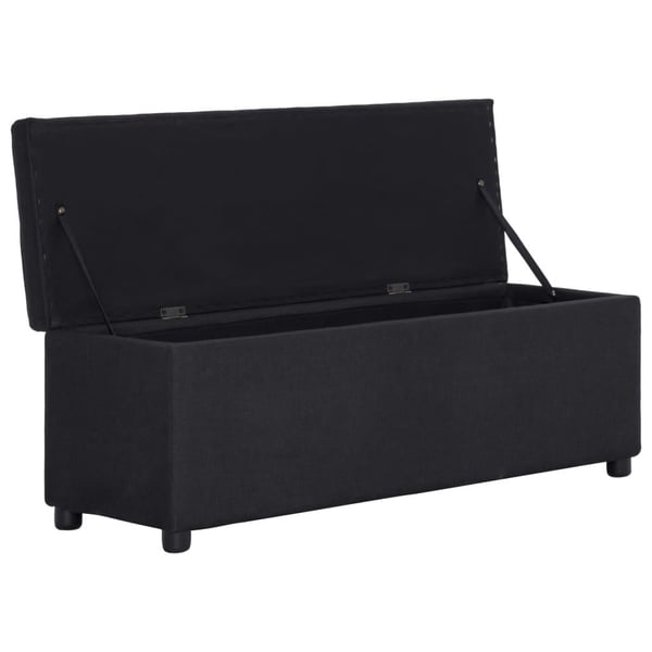 vidaXL bænk med opbevaringsrum 116 cm polyester sort