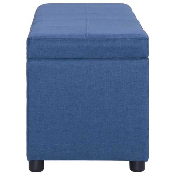 vidaXL Bänk med förvaringsutrymme 116 cm blå polyester