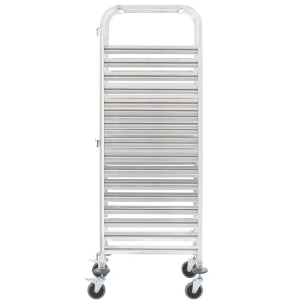 vidaXL køkkenvogn til 16 bakker 38x55x163 cm rustfrit stål