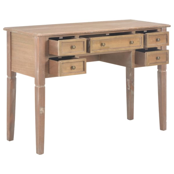 vidaXL skrivebord 109,5 x 45 x 77,5 cm træ brun