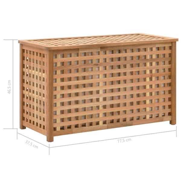 vidaXL Skittentøyskiste 77,5x37,5x46,5 cm heltre valnøtt