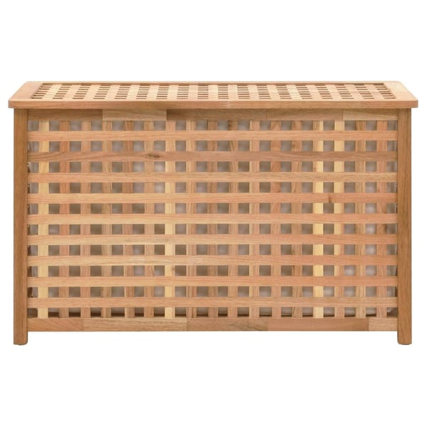 vidaXL Skittentøyskiste 77,5x37,5x46,5 cm heltre valnøtt