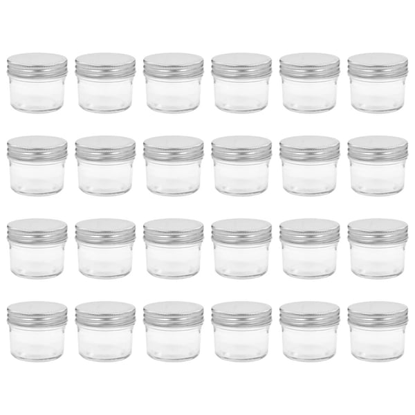 vidaXL Syltetøyglass med sølve lokk 24 stk 110 ml